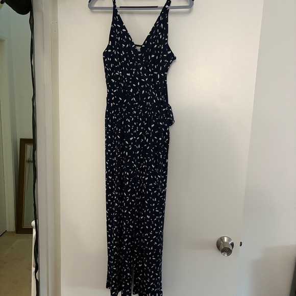 Kalieigh Rochelle Women’s Medium Navy Sleeveless Jumpsuit with White Polka Dot - Picture 9 of 9
